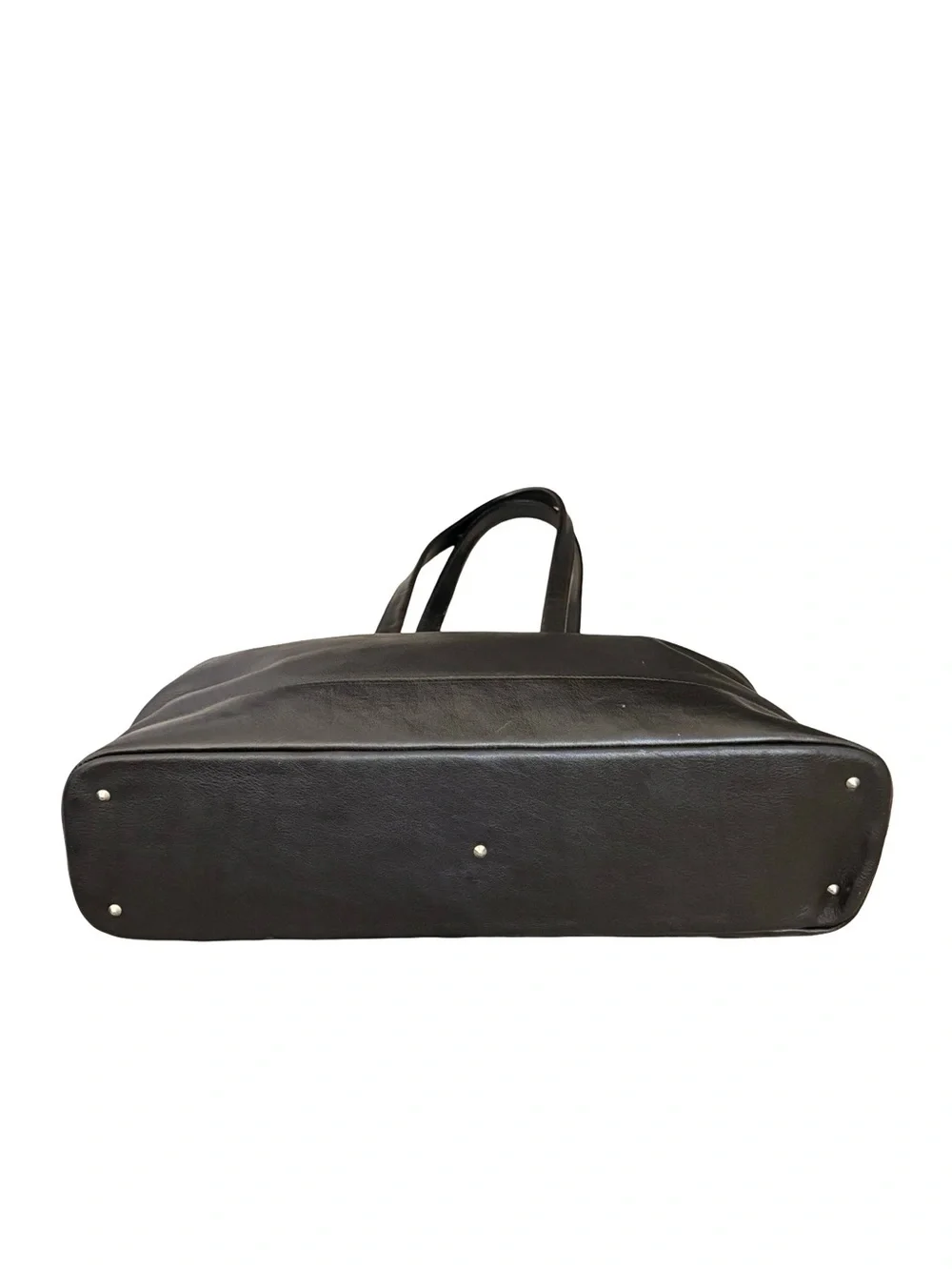 Vintage Furla Black Leather Dome Shoulder Bag With Silver Logo Made in Italy